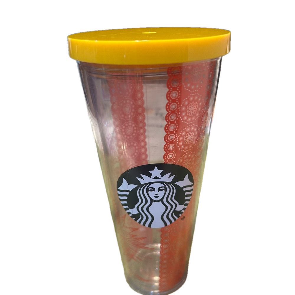 Starbucks Clear Tumbler with Yellow Lid 2016